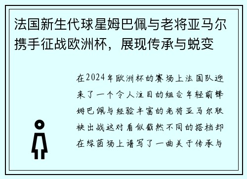 法国新生代球星姆巴佩与老将亚马尔携手征战欧洲杯，展现传承与蜕变